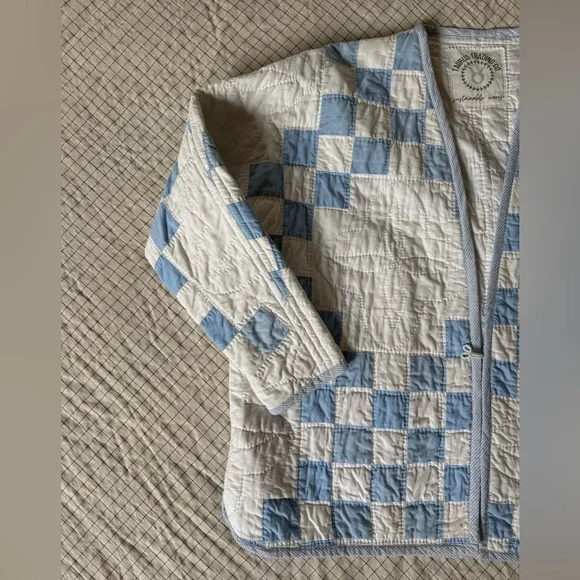 Quilt Jacket Irish Chain patchwork Upcycled - Picture 2 of 4